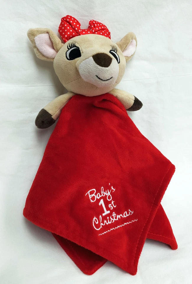 Rudolph Clarice Rojo Reno Lovey Peluche Vellón Manta de Seguridad Bebé Primero Foto 4 de 4