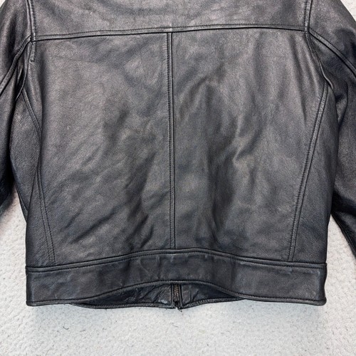 Kenneth Cole Reaction Leather Jacket Boys Small 8 Black Full Zip Lined Casual - Picture 9 of 12