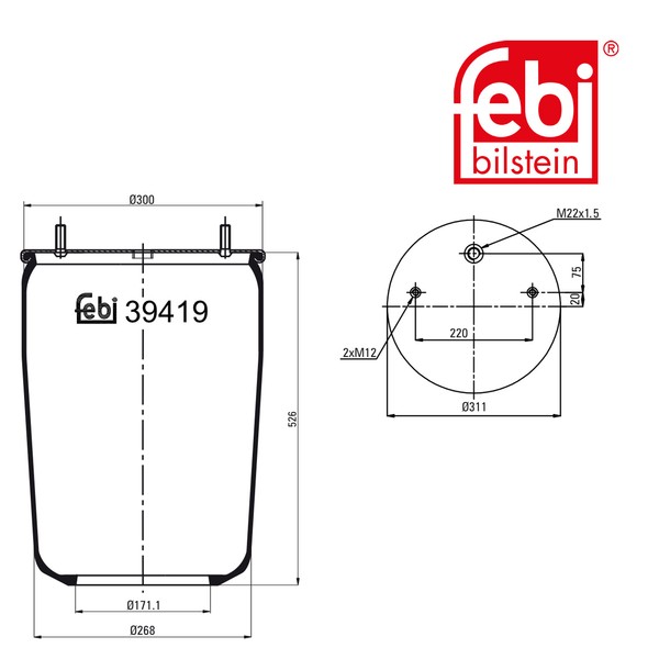 Febi Bilstein 39419 Luftfederbalg Ohne Kolben FüR Gigant Achsen-image