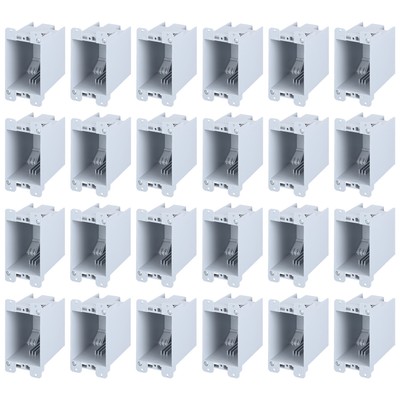 24Pack 1 Gang 14/20 cu.in. Old Work PVC Electrical Switch/Outlet Box, ETL Listed