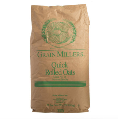 50 lb. Bag Quick Rolled Oats Whole Grain Bulk Large Bag Pantry Meal Food Supply