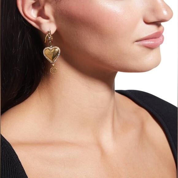 Alexander McQueen Heart Hoop Earrings | eBay