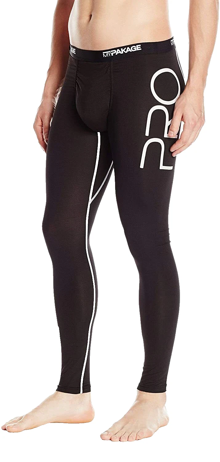 My Pakage men's Black & White Pro Series Baselayer legging - XXL / 38-40 - Black
