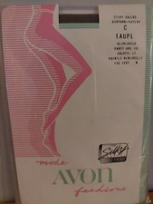 Vintage Pantyhose Avon Reinforced Panty Color Taupe Size C BDR1