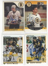  1990-91 Upper Deck #196 Randy Burridge Signed Hockey Card Boston Bruins