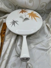 MCM 1960's Informal Iroquois Harvest Time Ceramic Skillet and Lid by Ben Seibel