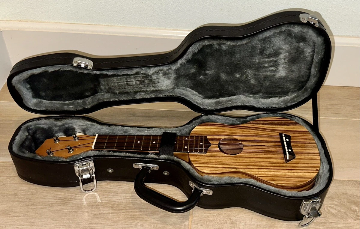 Vintage Leolani Soprano Laminated Zebra Wood Ukulele with Palm