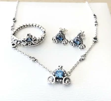 Cinderella Pumpkin Earrings, Ring+Necklace Set #199191C01 299193C01 399198C01