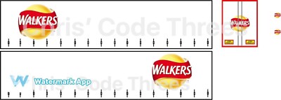 Code 3 selbstklebendes Vinyl Anhänger Aufkleber - Walkers Crisps - 1/50 1/64 1/76 1/87 1/148