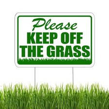 Please Keep Off The Grass Yard Sign With Stakes Double Sided Stay Off Grass L...