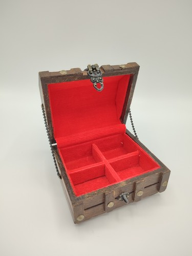 Joli petit coffret de pirate, Coffret en bois, Boîte à bijoux, Ecrin feutre - Picture 9 of 14