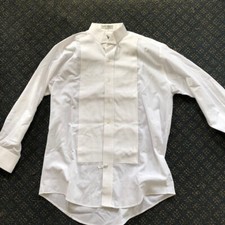 CLASSIX Men/Boys WHITE TUXEDO Shirt M 15-15 1/2 - 30/31 SADDLESEAT