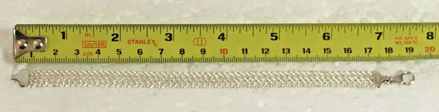 PETITE Solid Sterling Silver 925 FLAT MESH CHAIN … - image 6