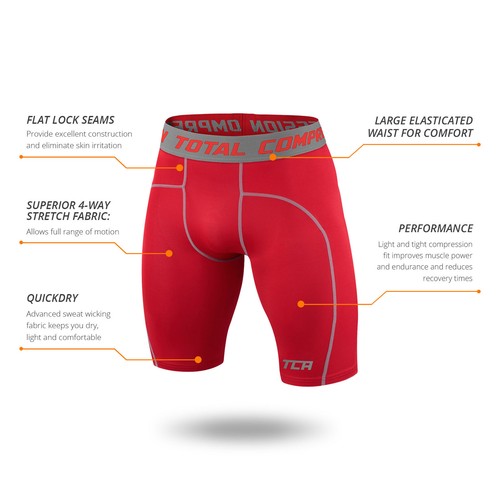 Pantalones Cortos de Correr de Compresión para Hombre TCA Pro Performance Niños Capa Base Térmica Correr - Imagen 2 de 36