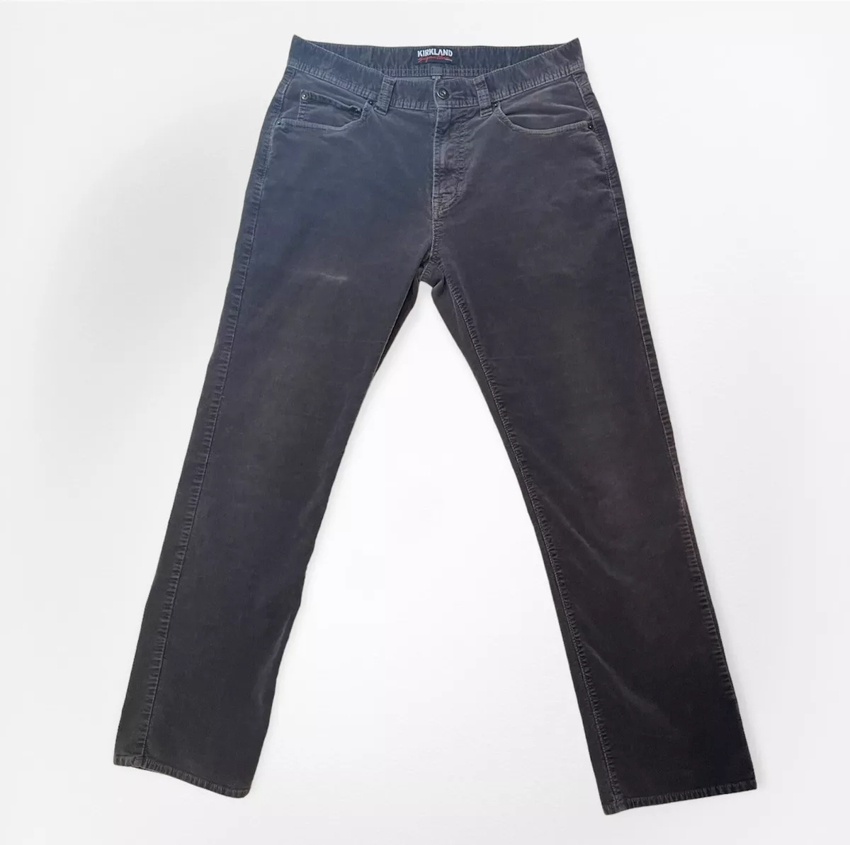 Kirkland Signature Mens Corduroy Pants 32x32 Slate Gray 5 Pocket