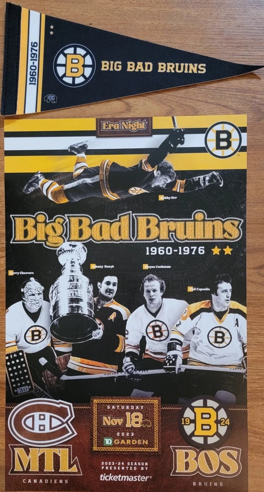 Boston Bruins 2023~2024 Era Nights Centennial Pennants & Posters Full Set  - Image 3 of 4