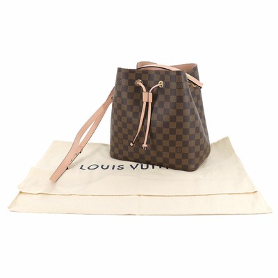LOUIS VUITTON NeoNoe MM N40198 Damier Ebene Canvas Venus Pink Leather  Bucket Bag | eBay