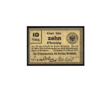 [13549] - BRZOZA NOTGELD (dziś: Międzychód), miasto, 10 pf, 15.02.1917. Krawat