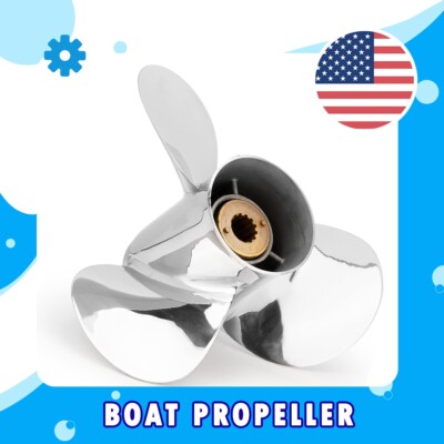 10 3/8 x 14 Stainless BOAT PROPELLER 30-60HP 13 Tooth For Mercury Engine