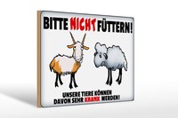 Holzschild Hinweis 30X20 Cm Bitte Nicht FüTtern Tiere Krank Schild Wooden Sign