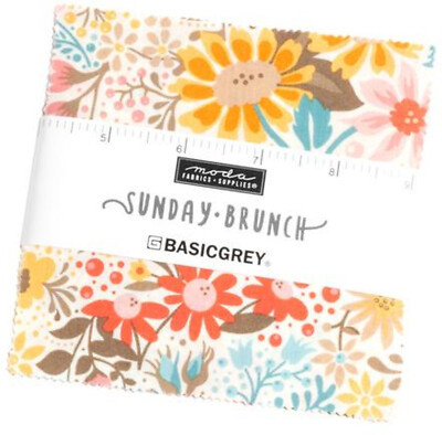 Sunday Brunch Moda Charm Pack 42 100% Cotton 5'' Precut Fabric Squares