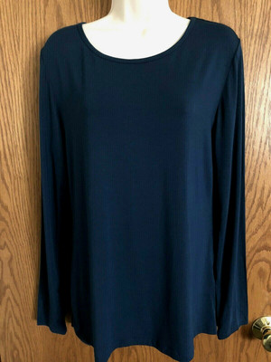 Ideology Keyhole Back Pacific Teal Blue Long Sleeve Shirt Women's Size Med NWOT