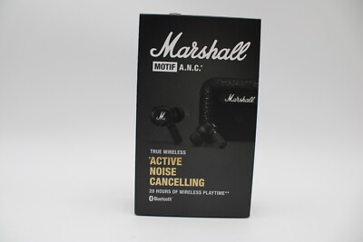 Marshall Motif True Wireless Noise Canceling Headphones, In Ear, Black