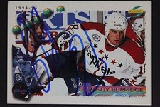 Randy Burridge Capitals Autographed 1994 Pinnacle Score #90 Hockey Card JSA 16H