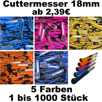 Cutter Cuttermesser Teppichmesser Messer 18mm Paketmesser Kartonmesser NEU Blau