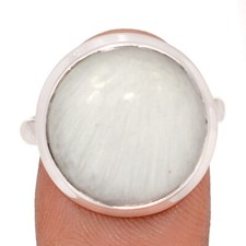 Natural Scolecite - India 925 Sterling Silver Ring Jewelry s.9.5 CR67721