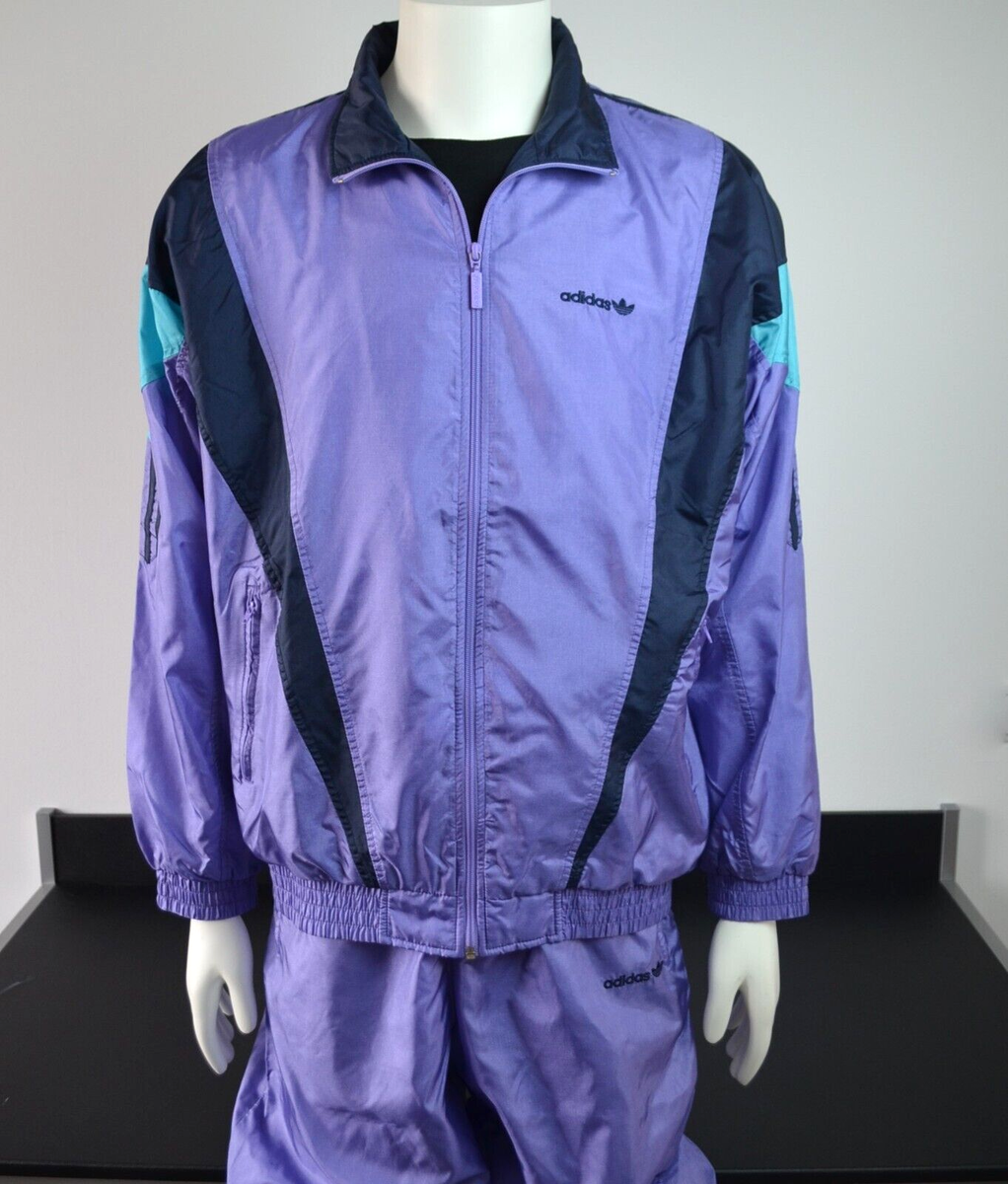 Unisex 80s 90s ADIDAS Full Shell Suit Tracksuit Jacket Lilac Purple Vintage Unisex 80s 90s ADIDAS Full Shell Suit Tracksuit Jacket Lilac Purple Vintage