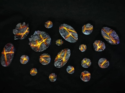 Feuer Bases / Lava Bases für Miniaturen / RPG / Tabletop / Dnd / AOS /