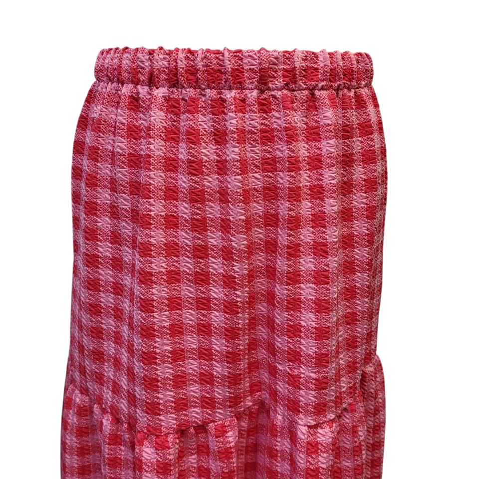 Vintage Oasis Y2K Skirt Pink Checked Long Women's UK Size S W26 - Image 2 of 4