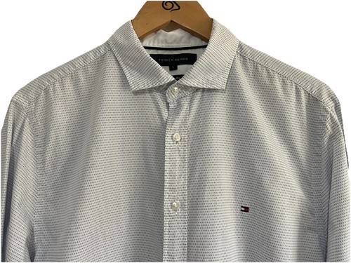 Tommy Hilfiger Mens Smart Casual Button Up Geometric Pattern Shirt Size Large - Picture 6 of 17