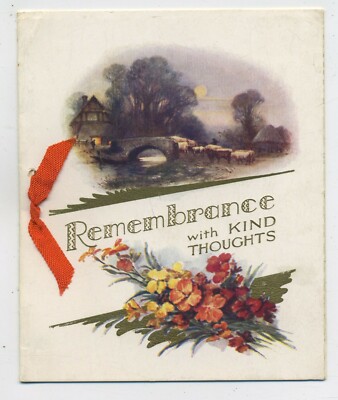 Weihnachtskarte Erinnerung mit freundlichen Gedanken Vintage 30er Jahre C5