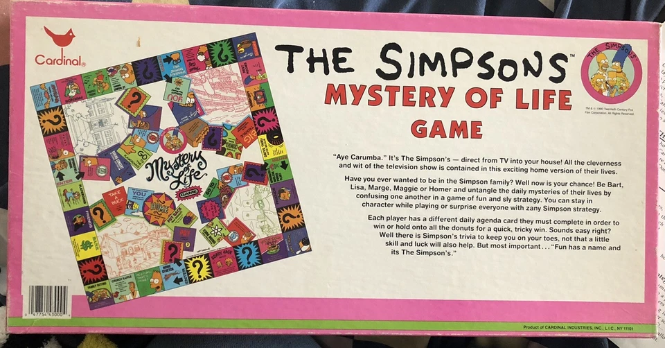 vintage Retro Original THE SIMPSONS MYSTERY OF LIFE BOARD GAME, 1990 - Image 2 of 4