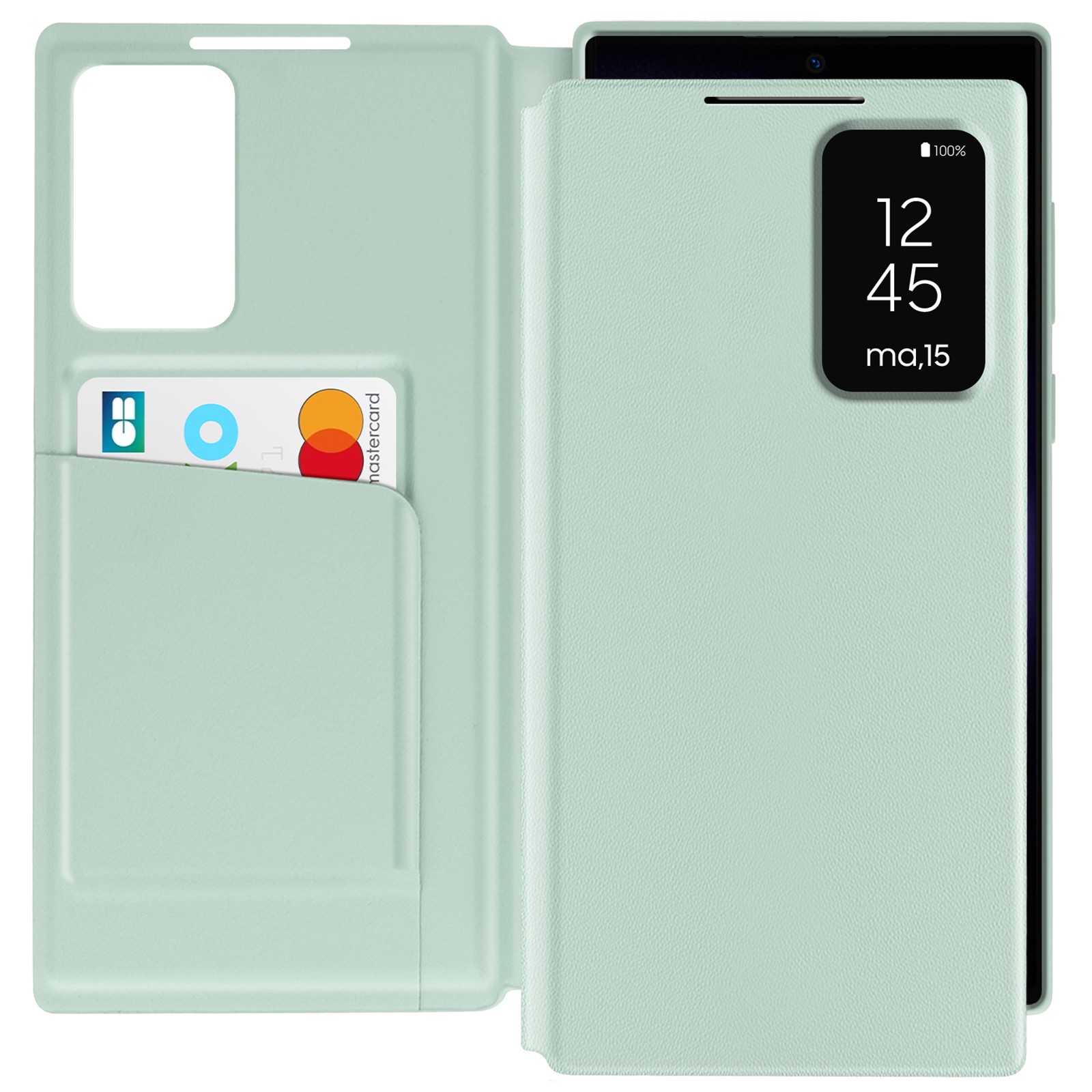Coque à clapet S23 Ultra Avizar pour protéger l'écran et ranger une carte bancaire
