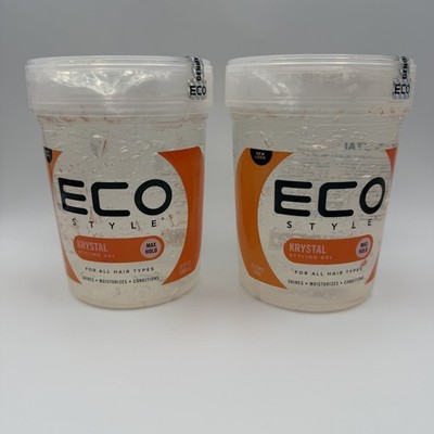 2-Pack Eco Style Krystal Styling Gel Max Hold 32 Fl Oz Each Alcohol-Free For All