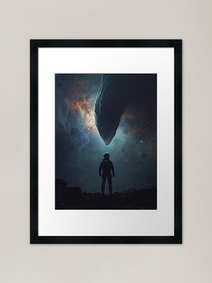 Cosmic Explorer | Sci-Fi Astronaut gerahmtes Wandbild Poster Leinwanddruck Bild