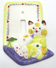Babykins Richard Scarry 1988 Rare Single Switch Light Plate Baby's Room Cat