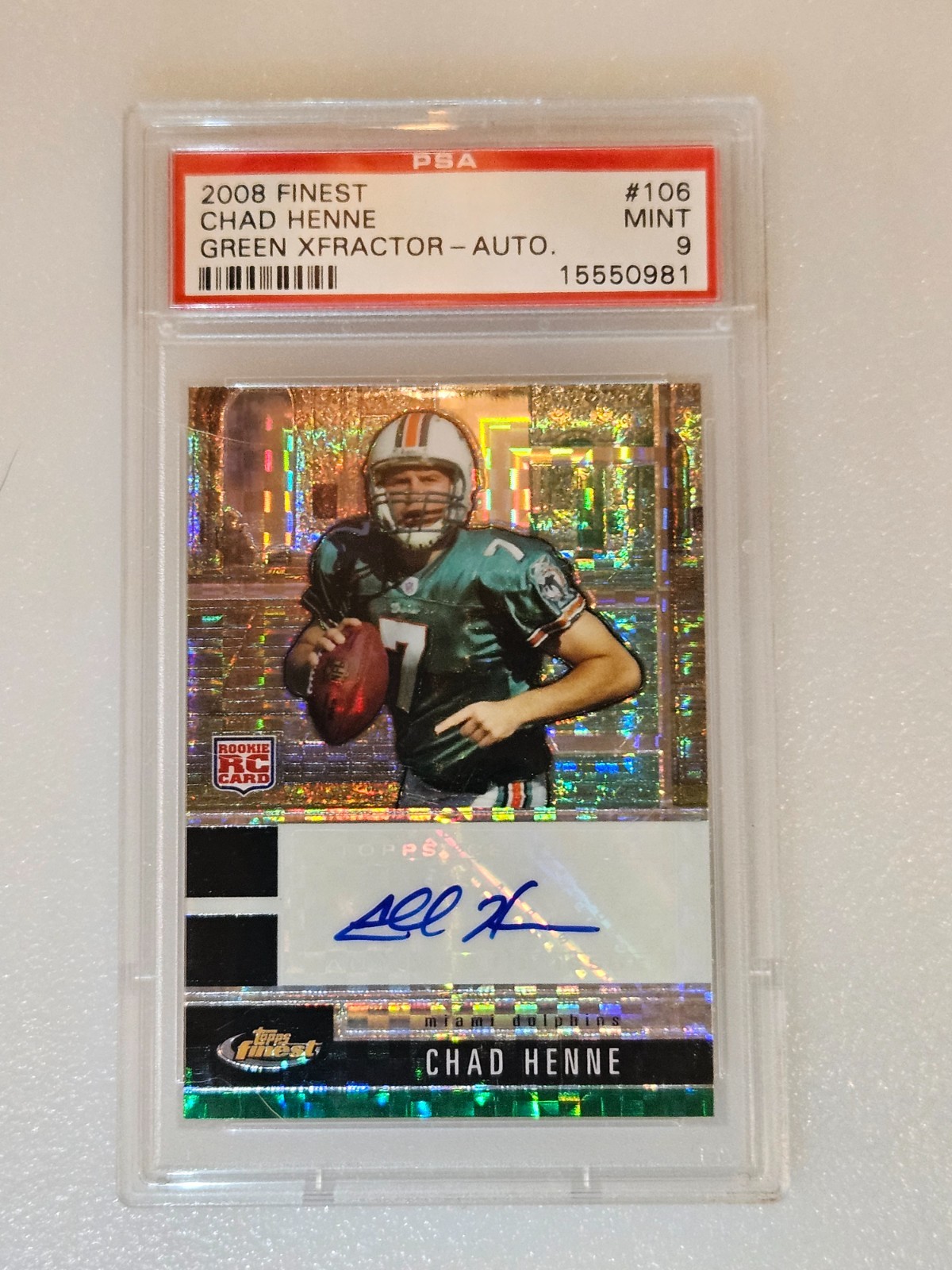 Chad Henne Finest #106 Green Xfractor-Autograph