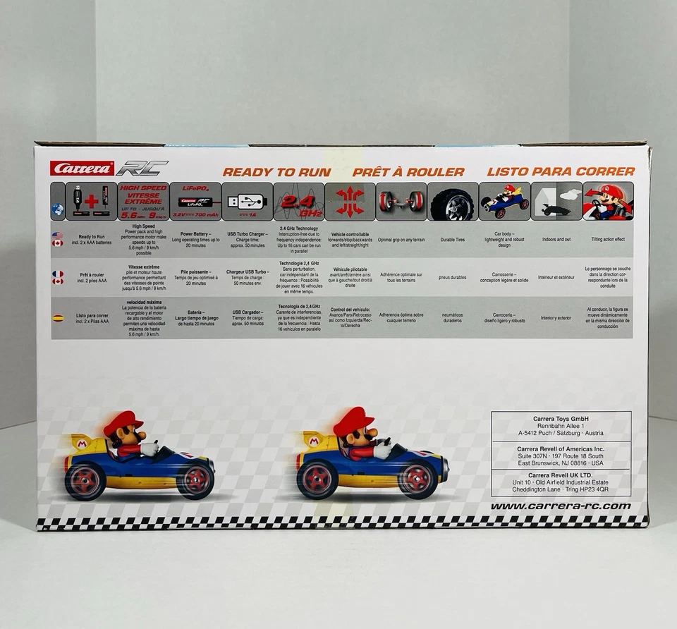 Carrera RC 2.4GHz Mario Kart Mach 8 Remote Control Car 5.6 MPH Mario Nintendo   - Image 4 of 4