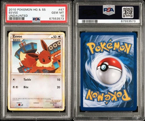 PSA 10 - EEVEE - POKEMON HEARTGOLD & SOULSILVER UNDAUNTED - 47/90 - LOW POP 14