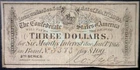 1864 CONFEDERATE Civil War Era $3 Interest Note NICE CRISP VF ++  NR AUCTION