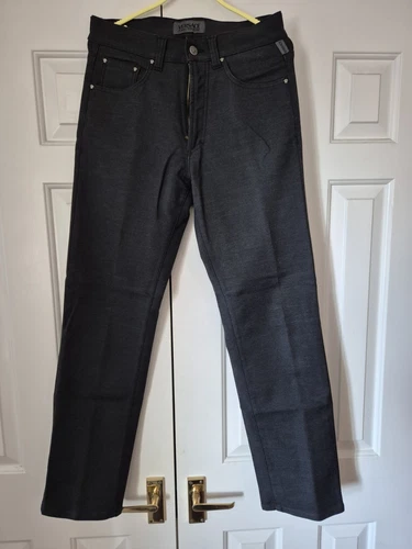 PANTALONE VINTAGE VERSACE JEANS COUTURE ITTIERRE SPA GRIGIO TAGLIA 30 COTONE ELASTICIZZATO