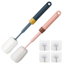 Cleansprite Sponge Bottle Brushes Adjustable Long Handle Up to Pink  green