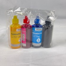 Hiipoo Sublimation Ink Refill Kit 4x100ML CMYK for Epson Printers Vivid Color