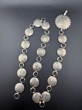 Concho Southwestern Link Belt Metal Western Silver Tone Wow Girl 34  