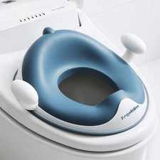 ANGELBLISS Potty Training Toilet Seat with Cushion, Handles, Splash Guard Adjust