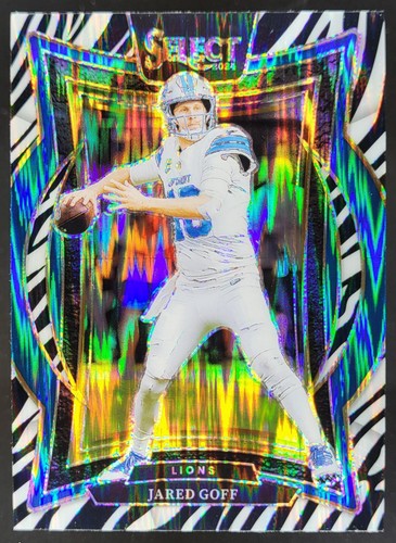 2024 Panini Select Jared Goff Concourse Zebra Prizm Shock #36 Detroit Lions CB6